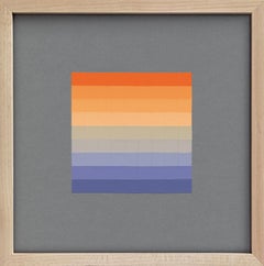 #33,  Pastel abstrait et grille de rayures, Collage de papier Color Aid de Joseph Albers