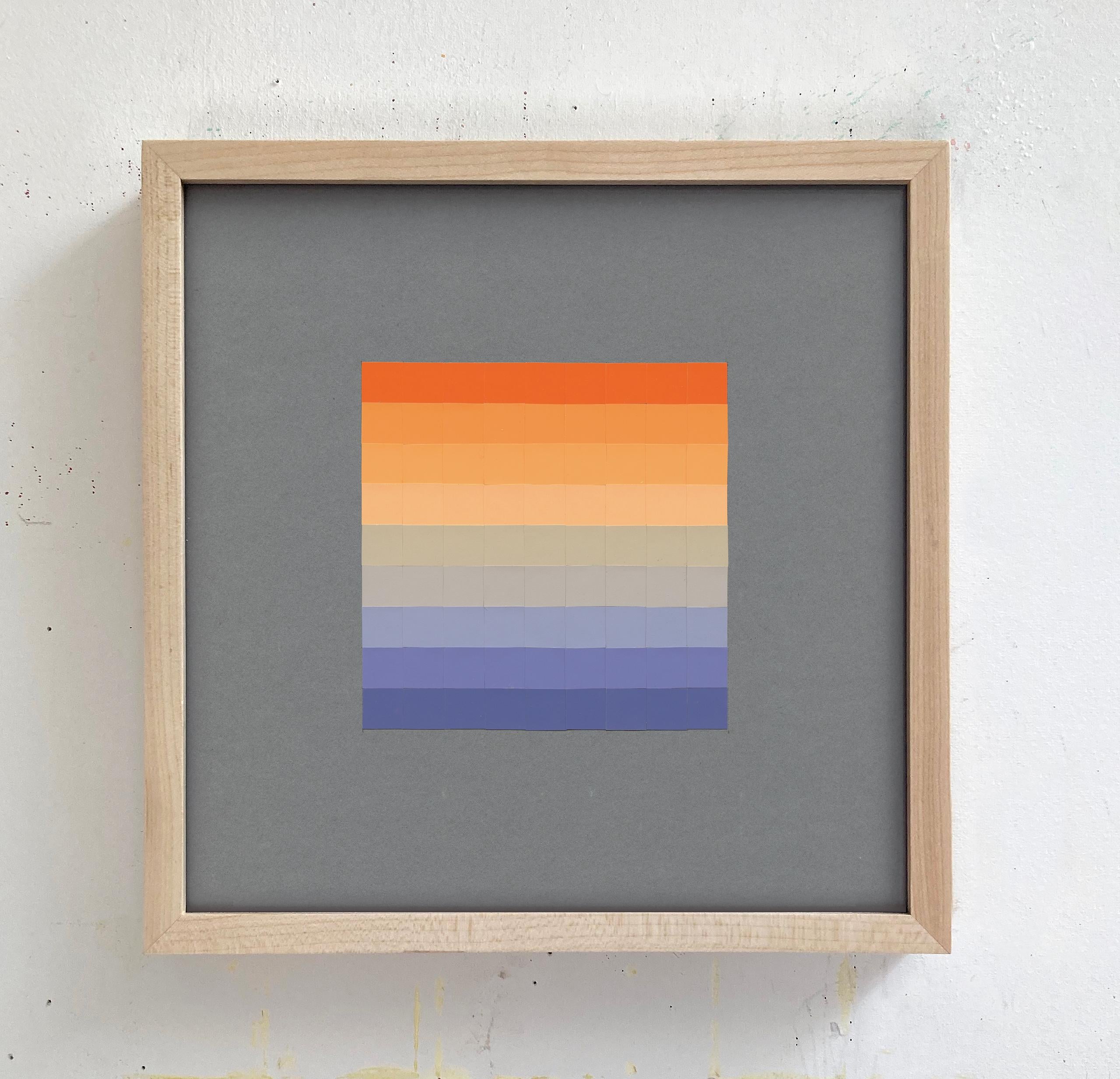 #33,  Abstract Pastel & Stripe Grid, Joseph Albers Color Aid Paper Collage - Abstract Geometric Art by Lucía Rodríguez Pérez