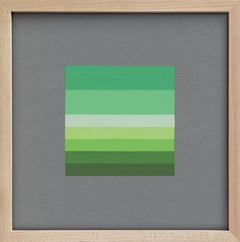 #31, Grille abstraite à rayures vertes / pastel, Joseph Albers Color Aid Paper Collage