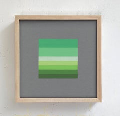#31, Abstract Green / Pastel Stripe Grid, Joseph Albers Color Aid Paper Collage