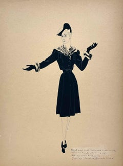 An Late 1930s Fashion Study Featuring a Women’s Hat & Coat, Marshall Field & Co.