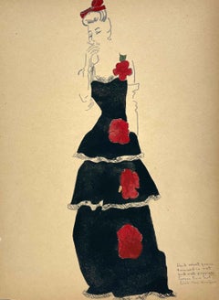 Un estudio de moda de principios de la década de 1940 con ropa de noche, Carson, Pirie Scott & Co.