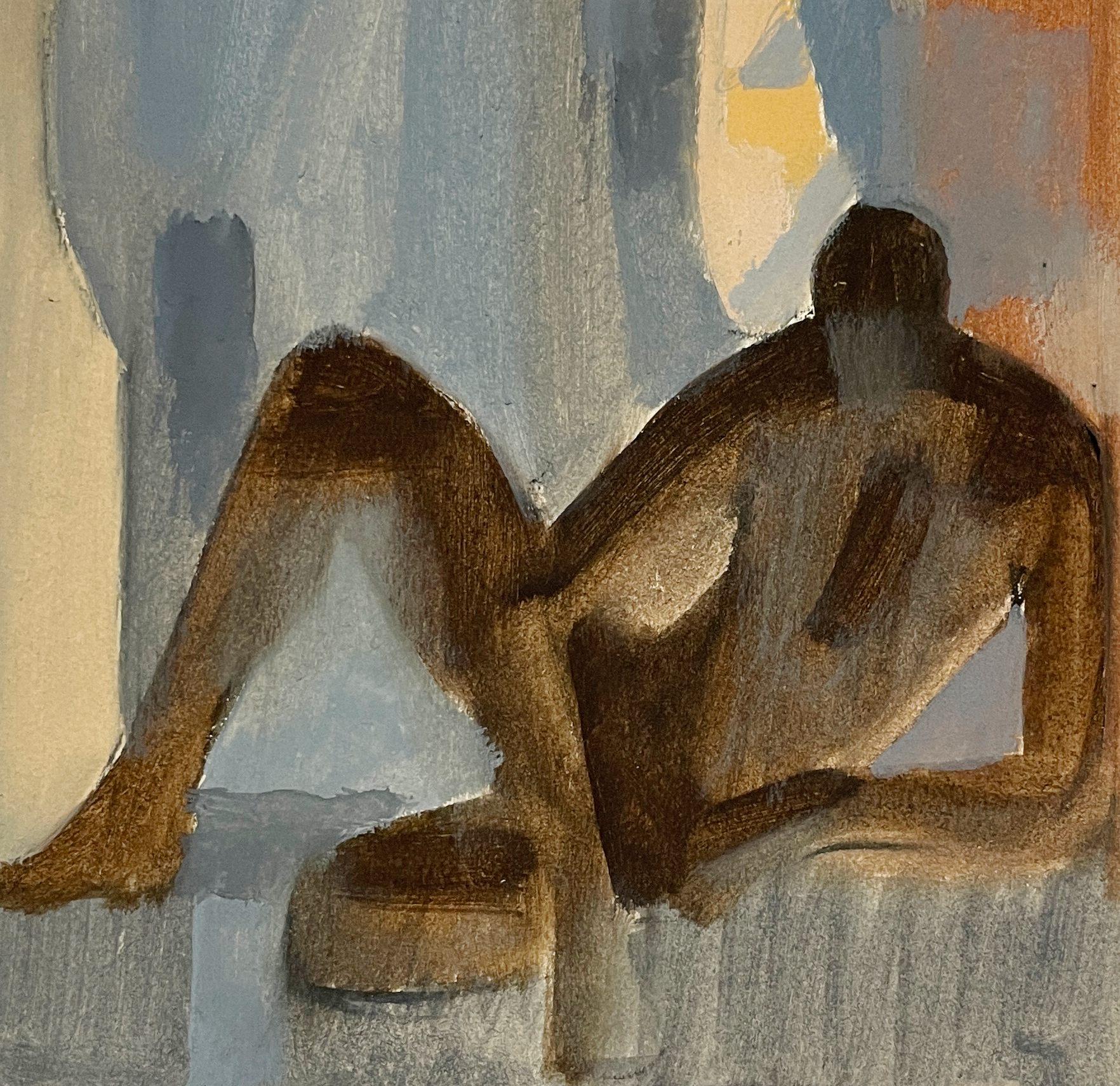 Andre Delfau Figurative Art - Untitled (Male Bather)