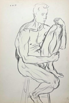 Black and White Figure Study of a Male Nude by Artist Harold Haydon