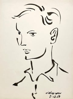 Mitad de siglo, retrato en blanco y negro de un joven por el artista Harold Haydon