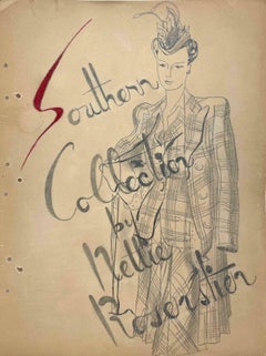 Vintage A 1940s Fashion Study for the Southern Collection by Nettie Rosenstein