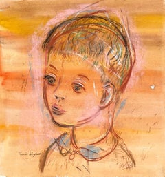 Disegno a pastello di un ragazzo degli anni '50 dell'artista Francis Chapin