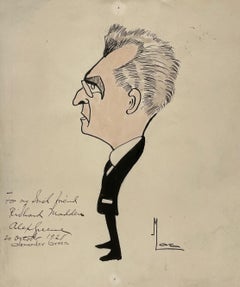 Une caricature irlandaise du politique Alexander Green de 1928 par l'artiste Isa M. Macnie