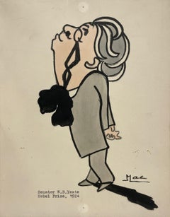 Una caricatura del 1924 circa del senatore irlandese W. B. Yeats dell'artista Isa M. I. Macnie