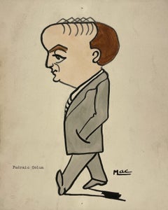 Caricatura del politico irlandese Padraic Colum realizzata dall'artista Isa M. I. Macnie negli anni '20 ca.