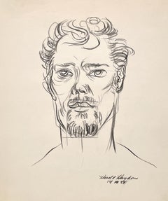 Un avvincente ritratto di giovane uomo di Harold Haydon del 1951, in stile Mid-Century Modern.