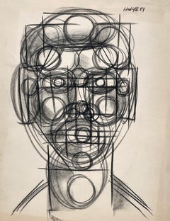 A Fabulous, 1951 Mid-Century Modern Abstract Male Portrait by Harold Haydon