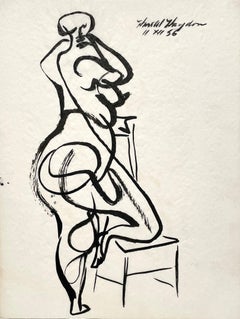 Estudio de una figura femenina abstracta, vanguardista y moderna de mediados de siglo, de Harold Haydon