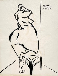 Estudio de una figura femenina abstracta, vanguardista y moderna de mediados de siglo, de Harold Haydon