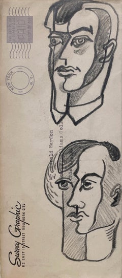 Un característico retrato cubista de dos jóvenes de mediados de siglo de la década de 1950