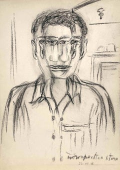 Un Fabuloso Retrato Abstracto Surrealista de un Joven Moderno de Mediados de Siglo de 1946