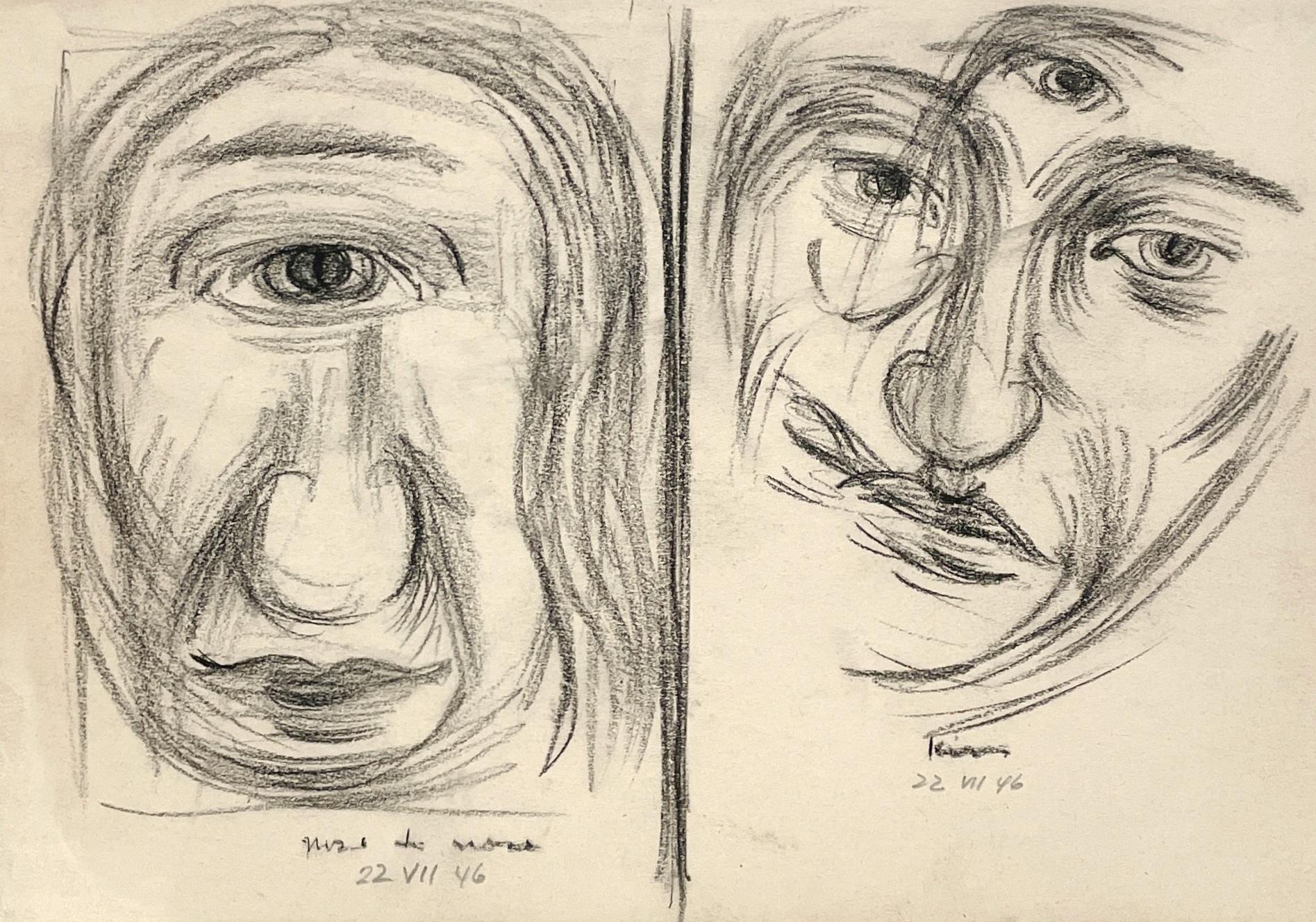 Portrait de Harold Haydon - Estudio de retrato masculino surrealista moderno de mediados de siglo de 1946, Visión binocular