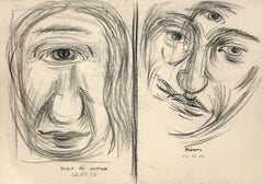 Paper Portrait Drawings and Watercolors