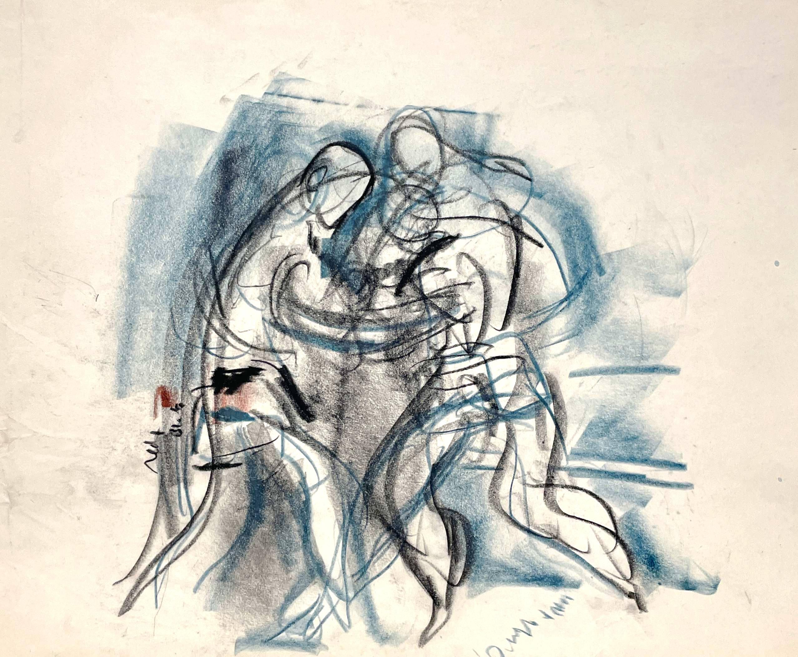 Francis Chapin Figurative Art – Eine schöne Darstellung eines Boxkampfes aus den 1930er Jahren