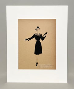 A Striking 1940s Fashion Study of a Women’s Hat & Coat, Marshall Field & Co.