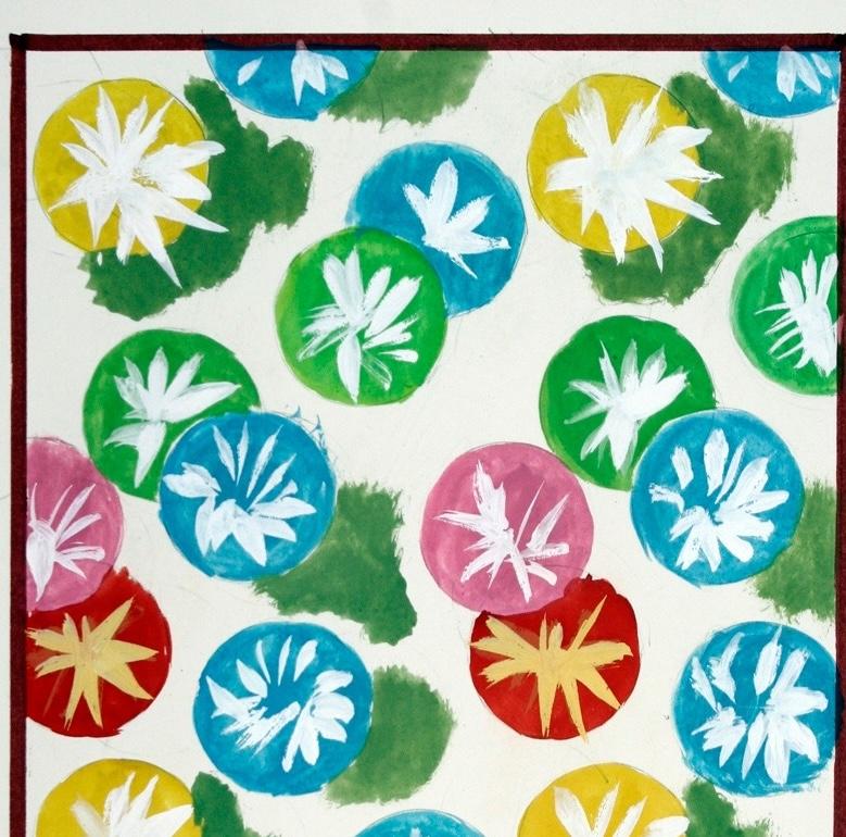 Un design textile coloré des années 1950 de l'artiste Andre Delfau en vente 1