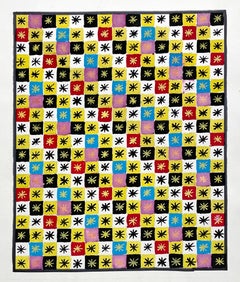 Design tessile degli anni '50 dai colori vivaci dell'artista Andre Delfau