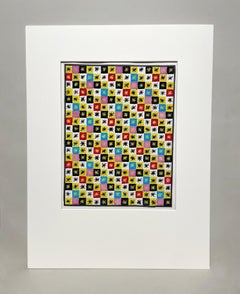 Diseño textil de vivos colores de los años 50 del artista Andre Delfau