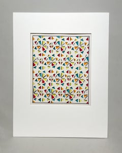 Ein fröhliches Textildesign des Künstlers Andre Delfau aus den 1950er Jahren