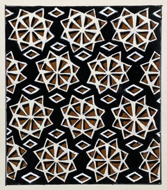 Un accattivante disegno tessile degli anni '50 dell'artista Andre Delfau