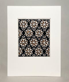 Un accattivante disegno tessile degli anni '50 dell'artista Andre Delfau