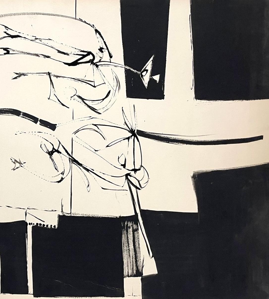 Abstracción surrealista en blanco y negro de mediados de siglo de 1959, del artista Desmond McLean en venta 5