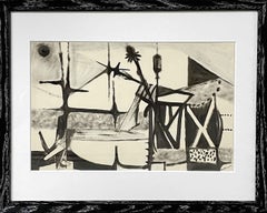 A 1959 Black & White, Mid-Century, Surrealist Abstraction by Desmond McLean
