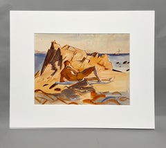 Untitled (Beach Scene with Reclining Male Bather)