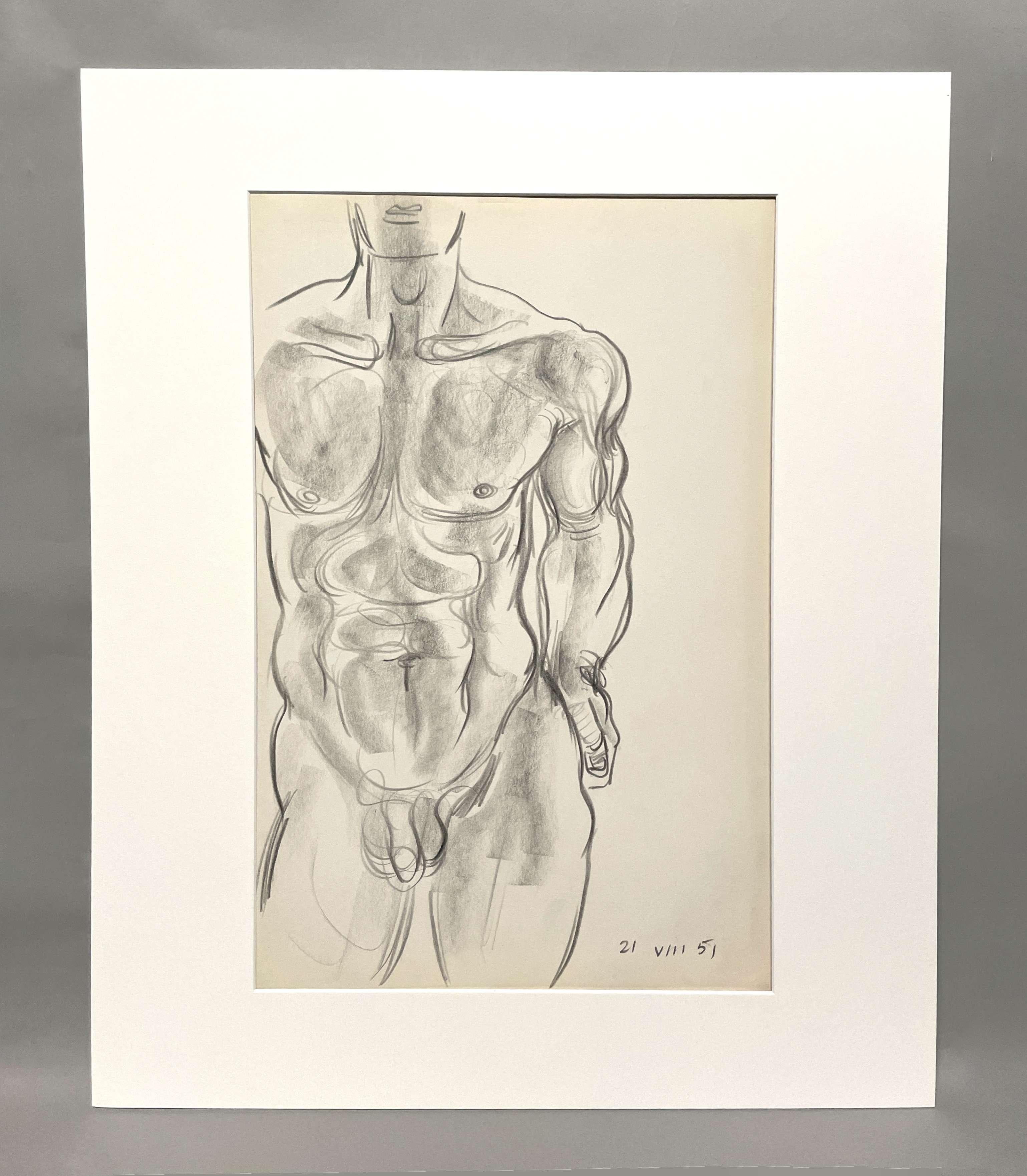 Figure Study (Standing Male- Torso) - Art by Harold Haydon
