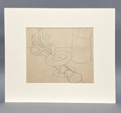 1930s Modern Surrealist Drawing, Still Life with Egg Beater by Jan Matulka