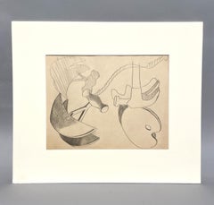 1930s Surrealist Still Life with Hammer, Palette and Chopper by Jan Matulka