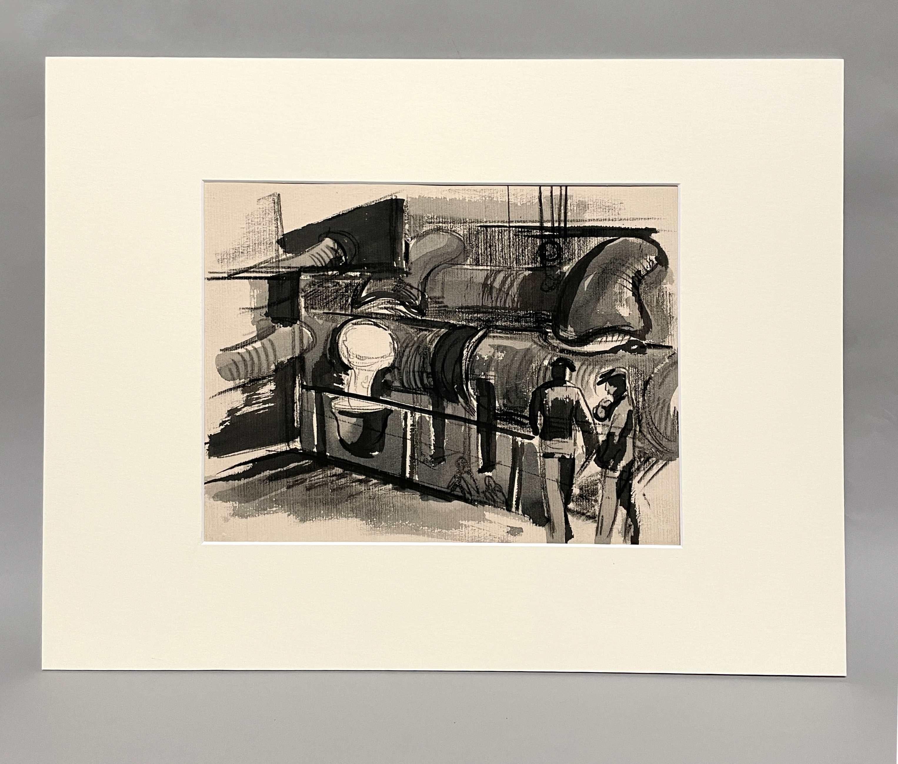 WPA Era, Industrial Scene of a Steel Mill - American Modern Art by Harold Haydon