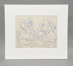 Una figura de tinta sobre papel de 1951 Estudio de una conversación del artista Harold Haydon