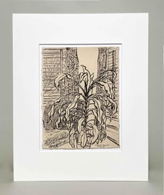 1951 Inchiostro su carta Natura morta in un interno dell'artista Harold Haydon