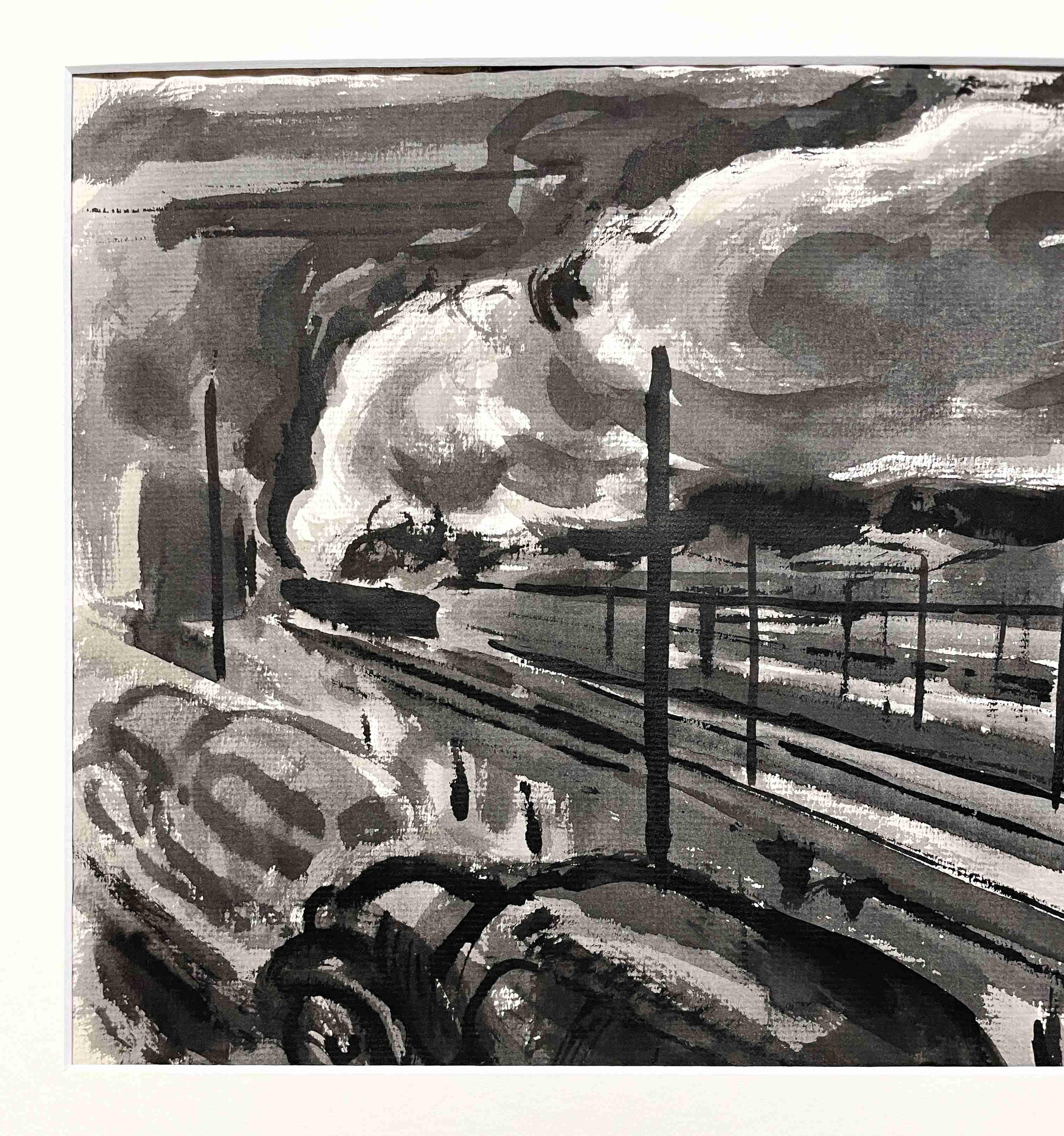 Unbetitelt (Rail Yard) – Art von Harold Haydon