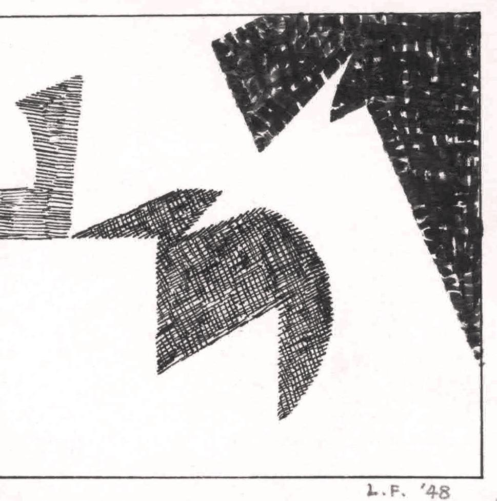 1948 Abstraction en noir et blanc de l'artiste Lois Field du Woman Institute of Design en vente 1