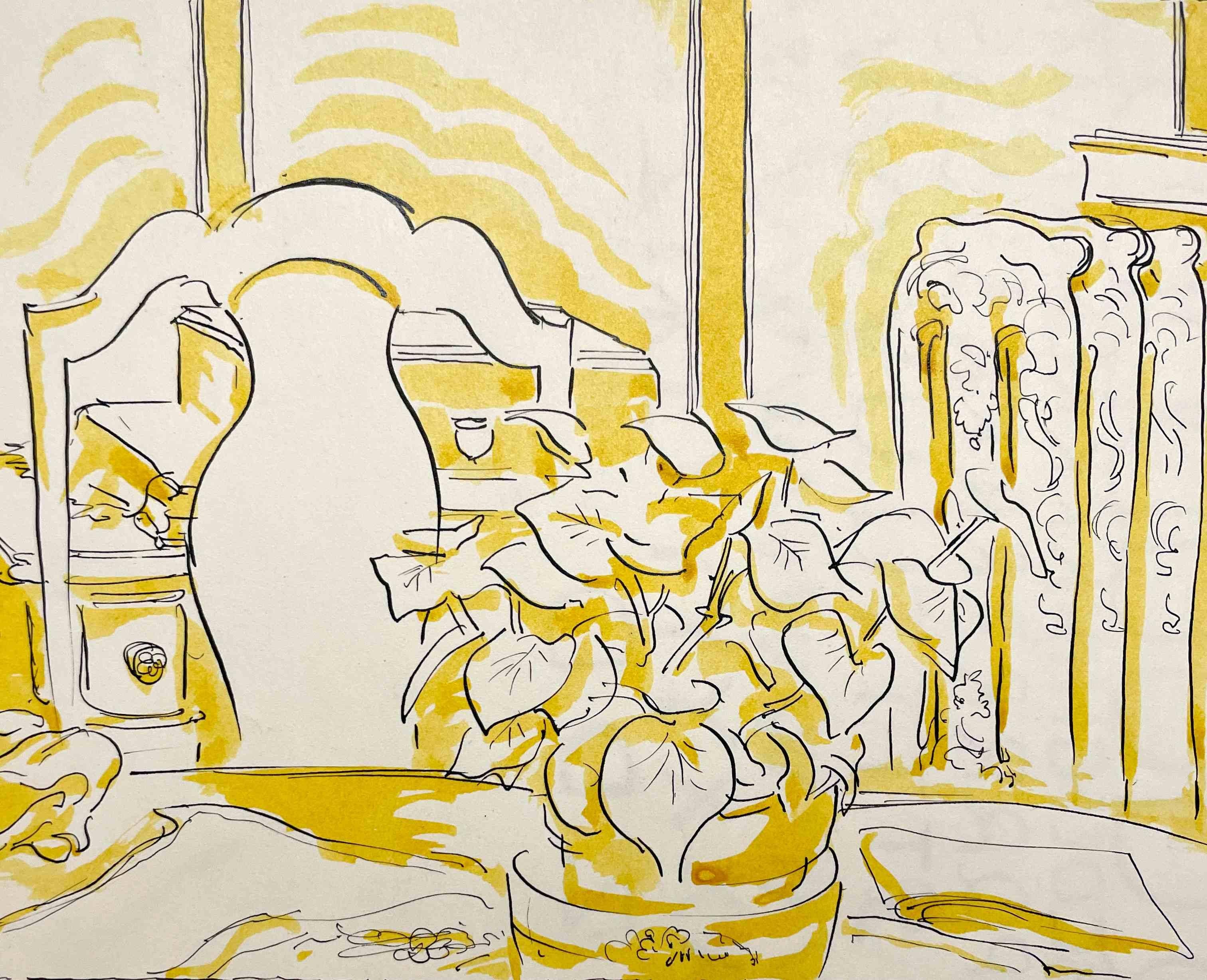 Still Life at a Table, Study in Yellow by Artist Harold Haydon For Sale 1