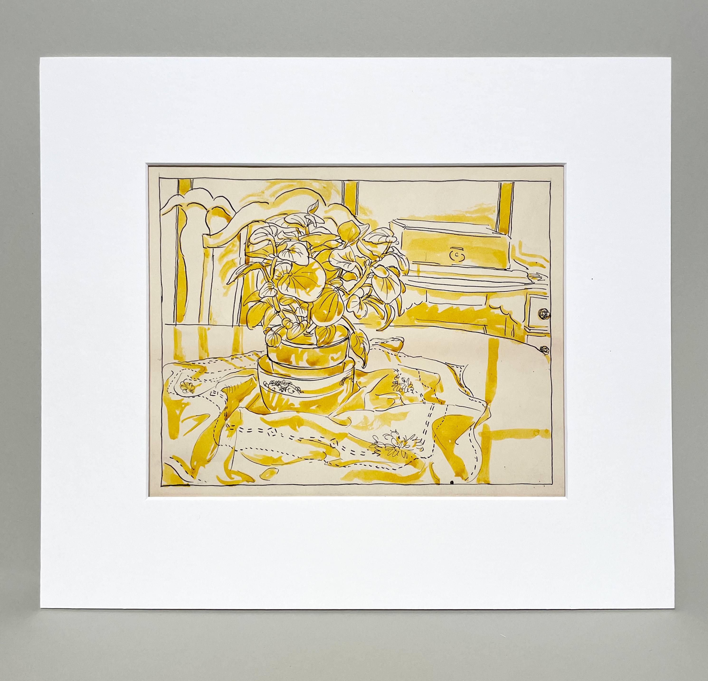 Stilleben am Tisch, Studie in Gelb des Künstlers Harold Haydon im Angebot 3