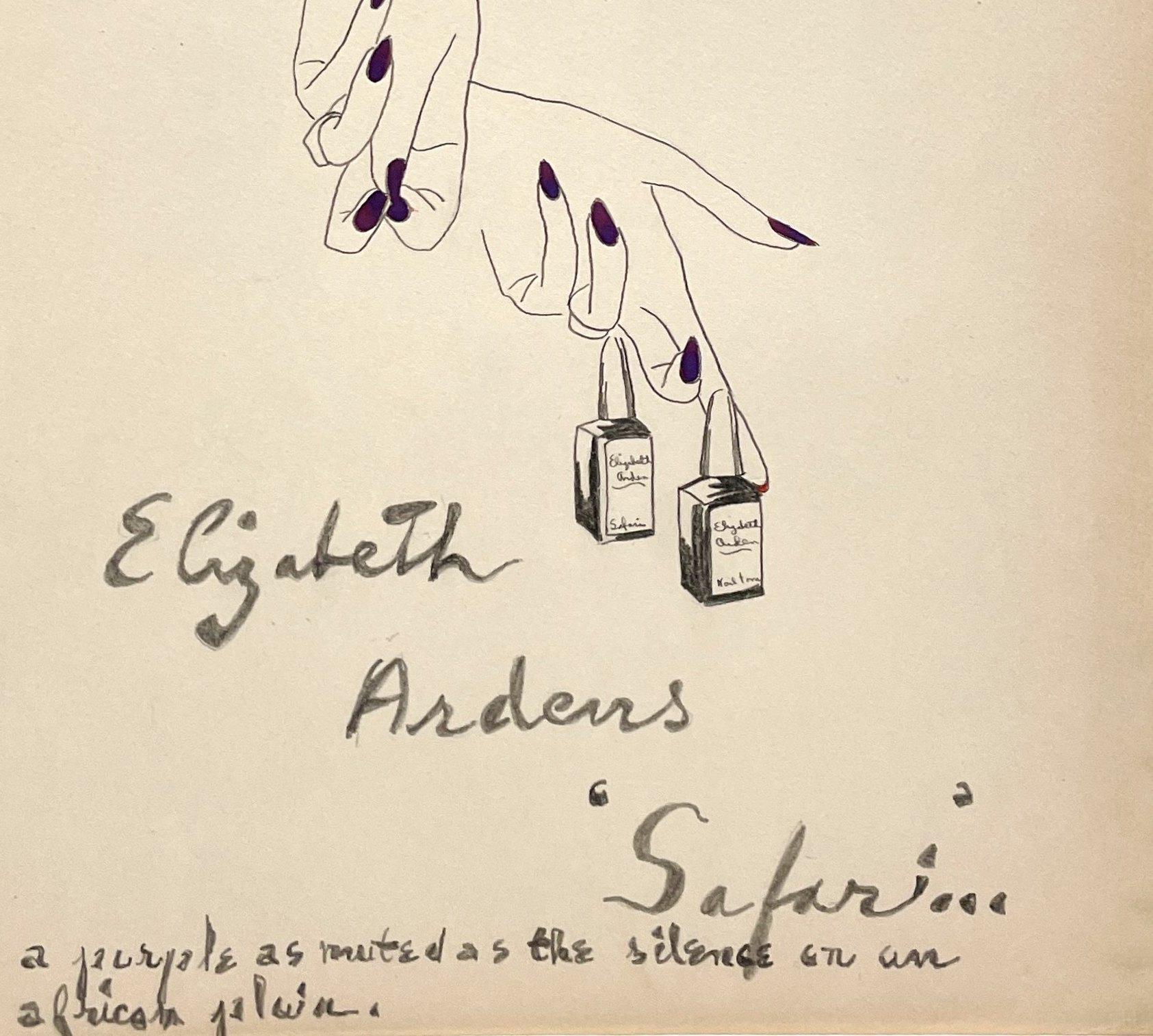 Modestudie für Elizabeth Arden's Nail Polish at Marshall Field, Anfang der 1940er Jahre (Art déco), Art, von Unknown