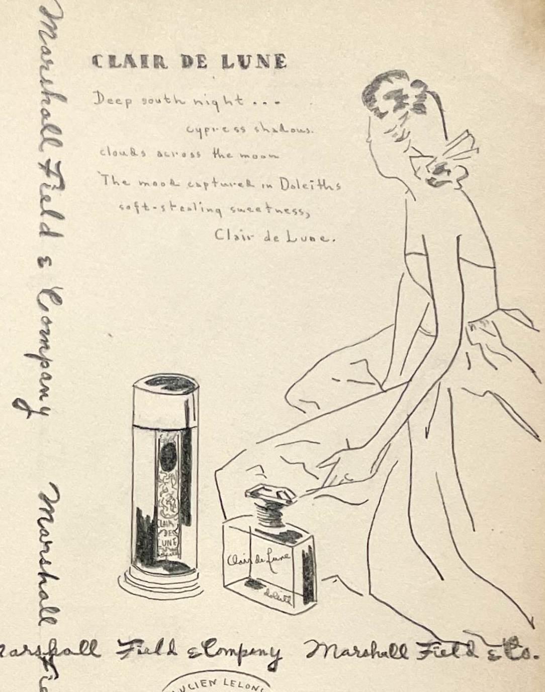 Eine Modestudie/Werbung der frühen 1940er Jahre für Marshall Fields & Company (Art déco), Art, von Unknown