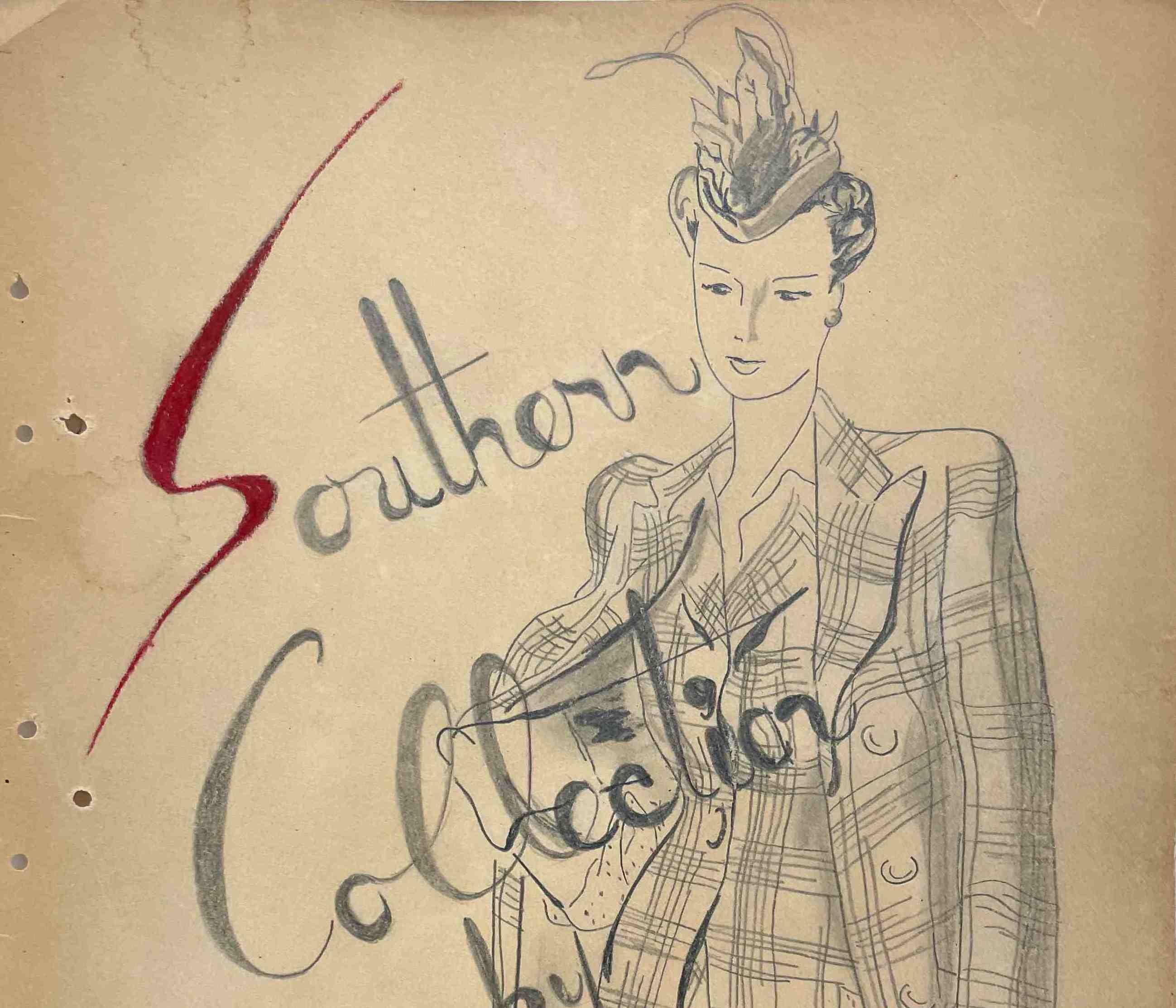 A 1940s Fashion Study for the Southern Collection by Nettie Rosenstein - Art by Unknown