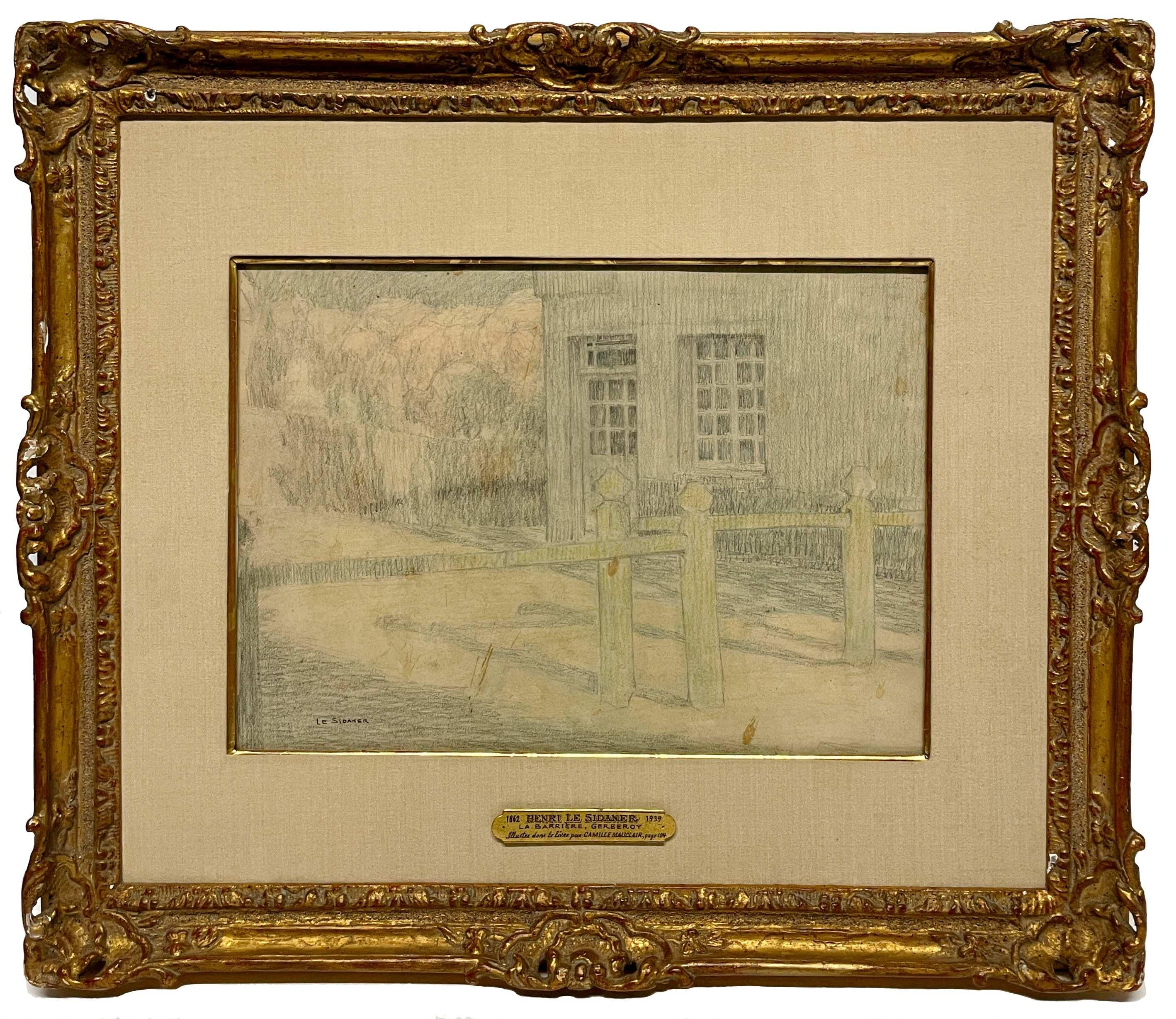 Un disegno a grafite e matita colorata di Henri Le Sidaner, 