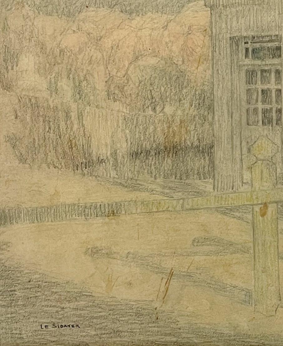 Un disegno a grafite e matita colorata di Henri Le Sidaner, 