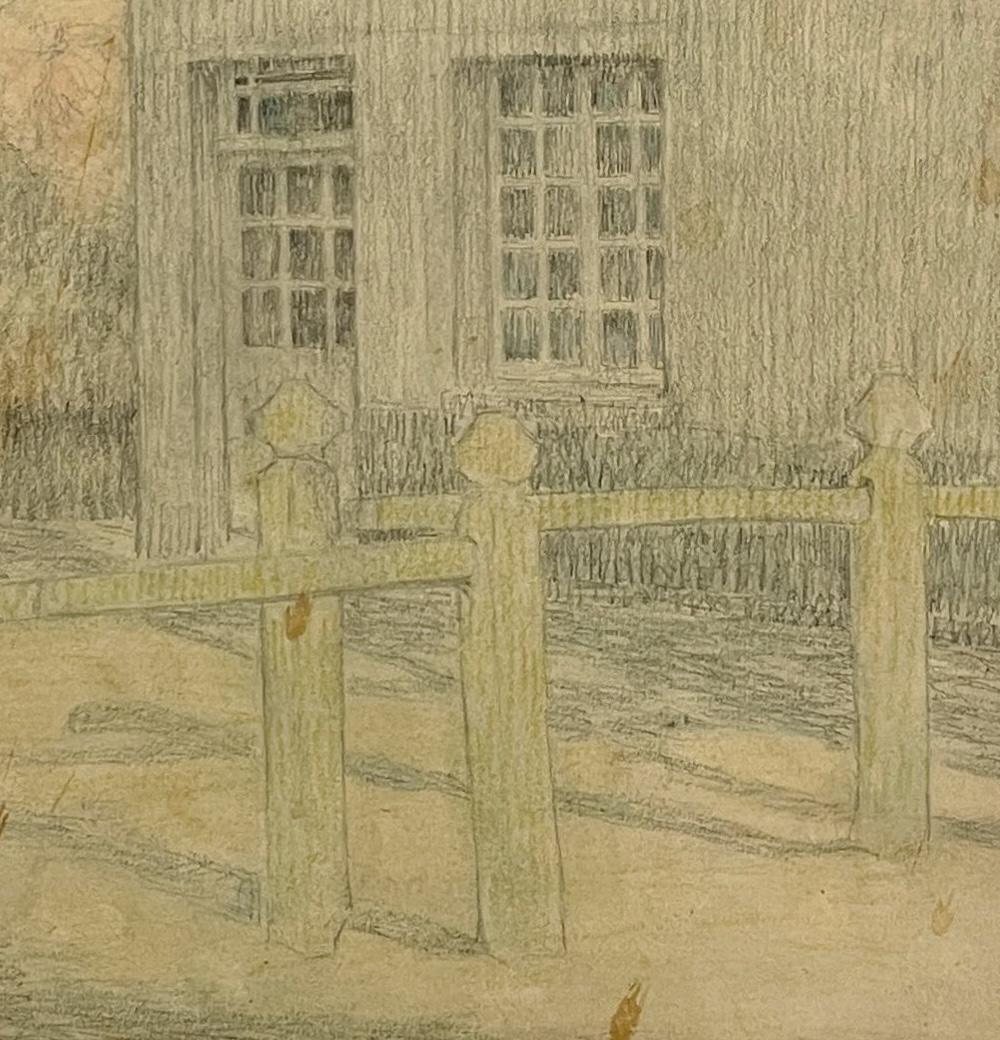 Un disegno a grafite e matita colorata di Henri Le Sidaner, 