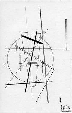 Bauhaus inspirierte, schwarz-weiße „Composition #17“ des Künstlers Paarshav Shah